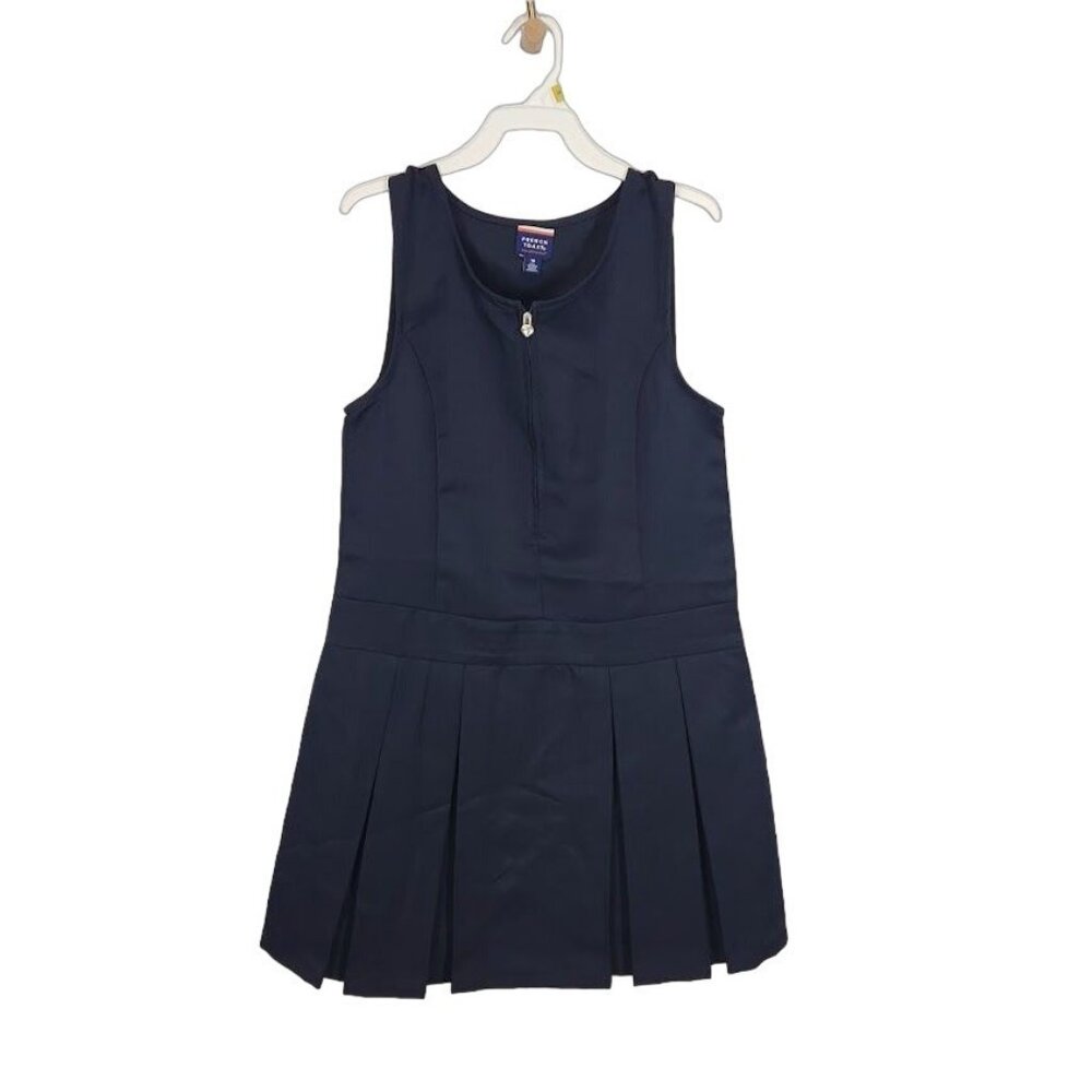 French Toast Girls Zipper Front Jumper Uniform Dress in Navy Blue - Size 10